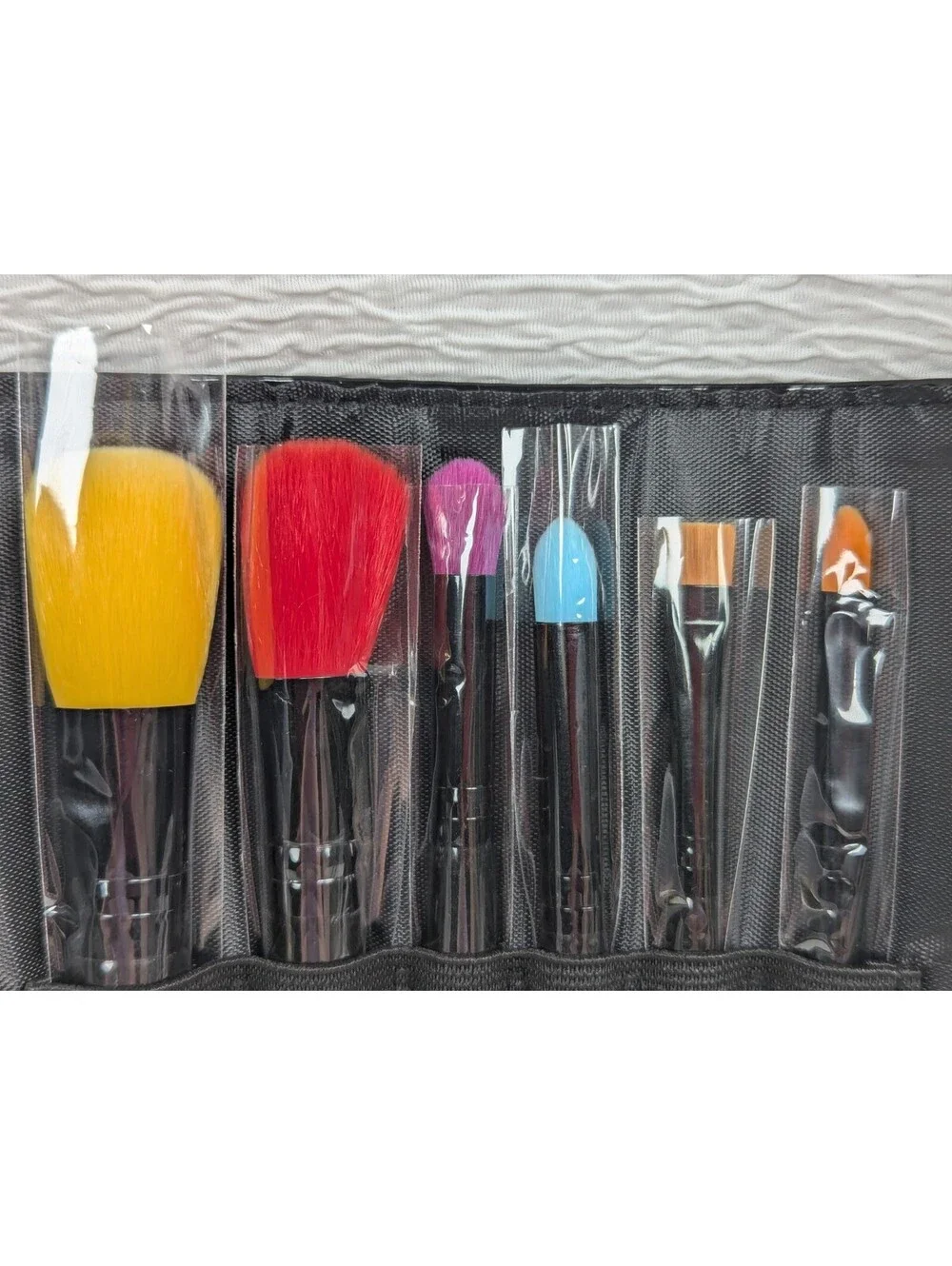 SHANY LUNA - 6pc - Double Sided Travel Brush Set With Pouch - Synthetic Hair